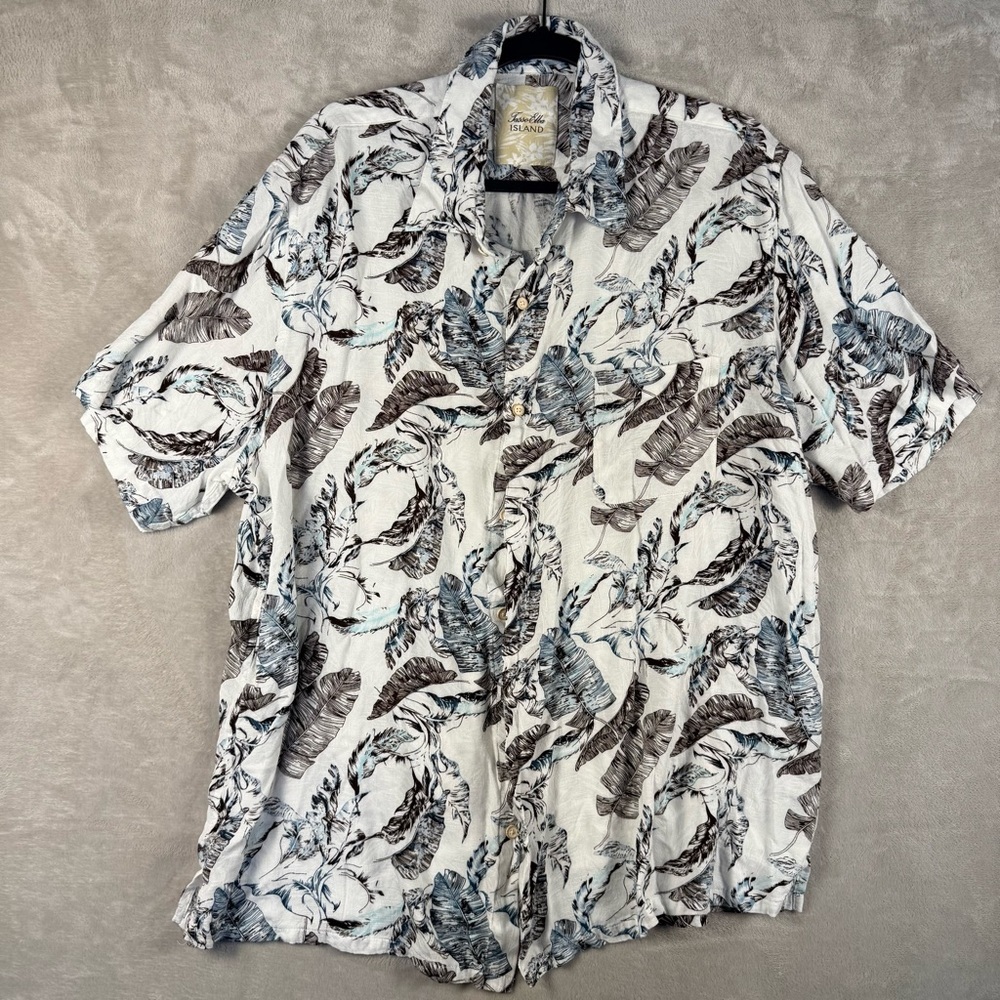 Tasso Elba Island Tropical Button Front Shirt XXL Rayon Hawaiian Camp Shirt